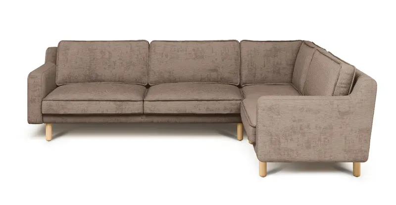 Klem Slim 283 x 203 Sektional Zylindrisch Holzbein - Cord Velours