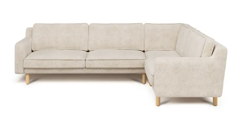 Klem Slim 283 x 203 Sektional Zylindrisch Holzbein - Naturgewebe