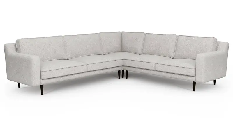 Klem Slim 283 x 257 Sektional Holzbein - Gewebe