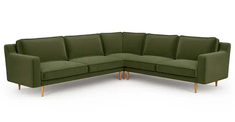 Klem Slim 283 x 257 Sektional Holzbein - Samt