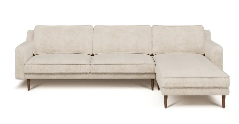 Klem Slim 292 x 171 Sektional Holzbein - Naturgewebe