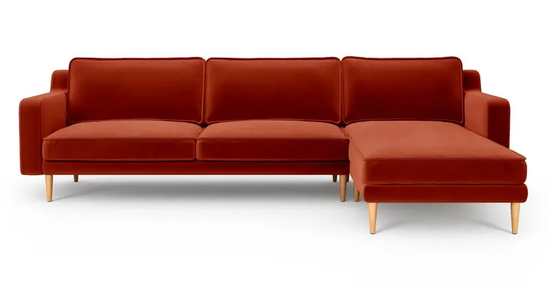 Klem Slim 292 x 171 Sektional Holzbein - Samt