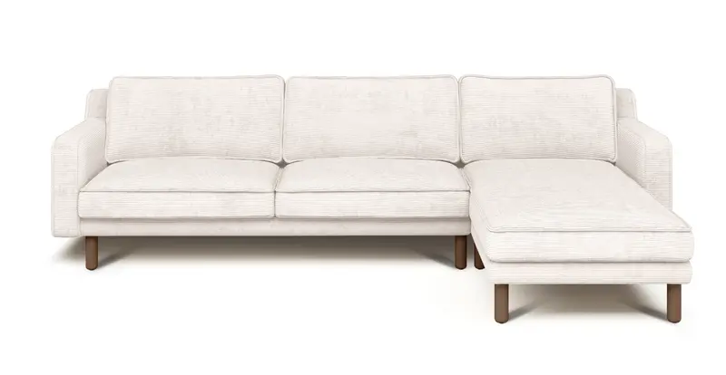 Klem Slim 292 x 171 Sektional Zylindrisch Holzbein - Cord Velours