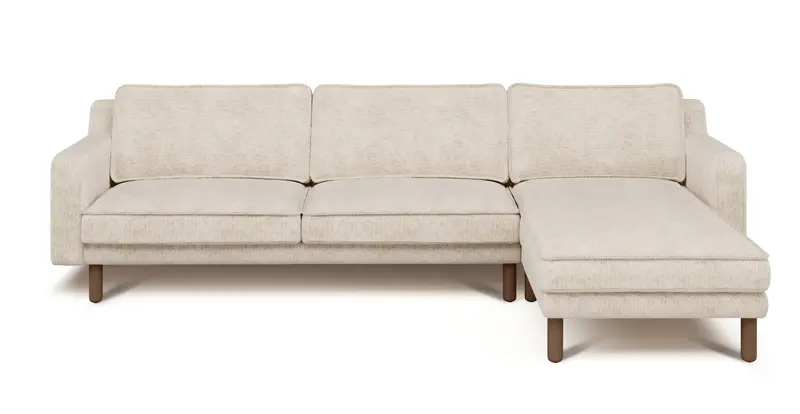 Klem Slim 292 x 171 Sektional Zylindrisch Holzbein - Naturgewebe