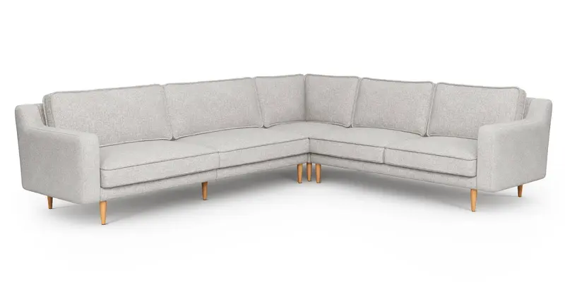Klem Slim 303 x 257 Sektional Holzbein - Gewebe