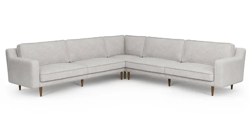 Klem Slim 303 x 303 Sektional Holzbein - Gewebe