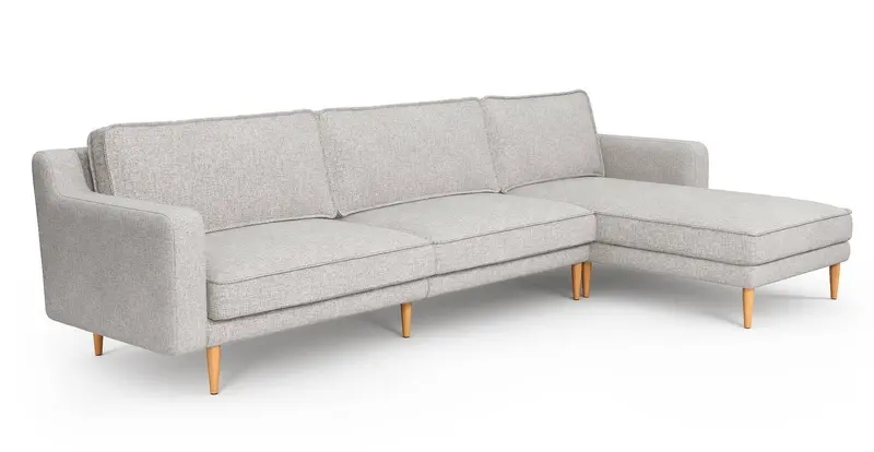 Klem Slim 312 x 171 Sektional Holzbein - Gewebe