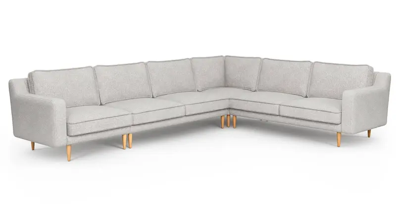 Klem Slim 334 x 257 Sektional Holzbein - Gewebe