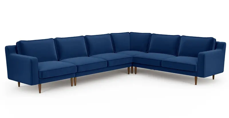 Klem Slim 334 x 257 Sektional Holzbein - Samt