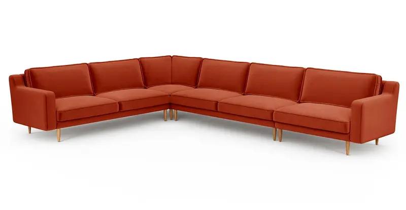 Klem Slim 383 x 283 Sektional Holzbein - Samt