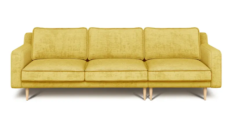 Klem Slim 4-Sitzer Sofa Holzbein - Cord Velours