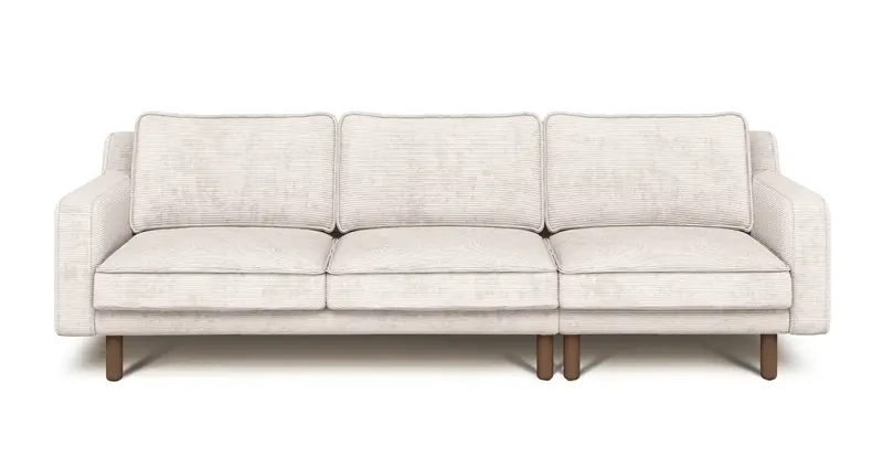Klem Slim 4-Sitzer Sofa Zylindrisch Holzbein - Cord Velours