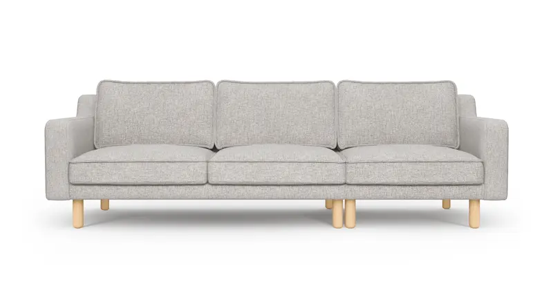 Klem Slim 4-Sitzer Sofa Zylindrisch Holzbein - Gewebe