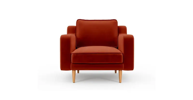 Klem Slim Sessel Holzbein - Samt