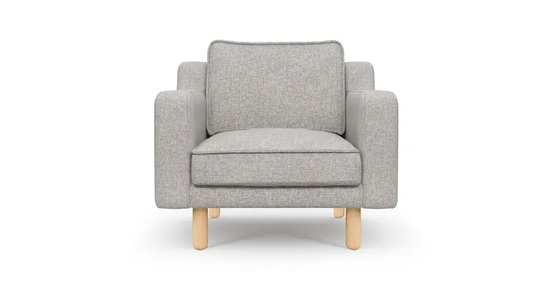 Klem Slim Sessel Zylindrisch Holzbein - Gewebe