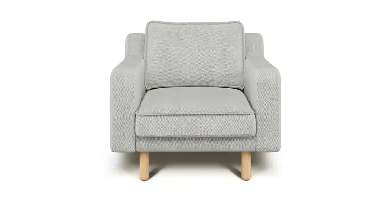 Klem Slim Sessel Zylindrisch Holzbein - Naturgewebe