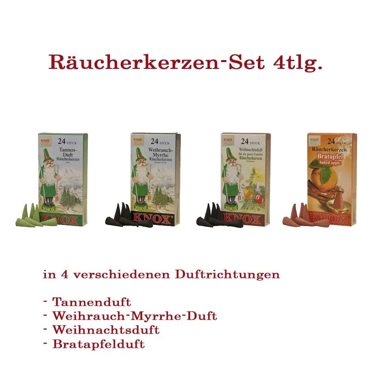 KNOX Räucherkerzen Set mit 4 Düften
