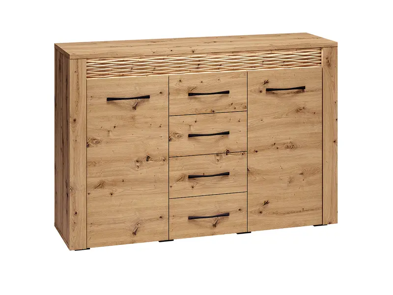 Kommode – ARTIS 07 – Breite Schubladenkommode mit Holzstruktur-Design