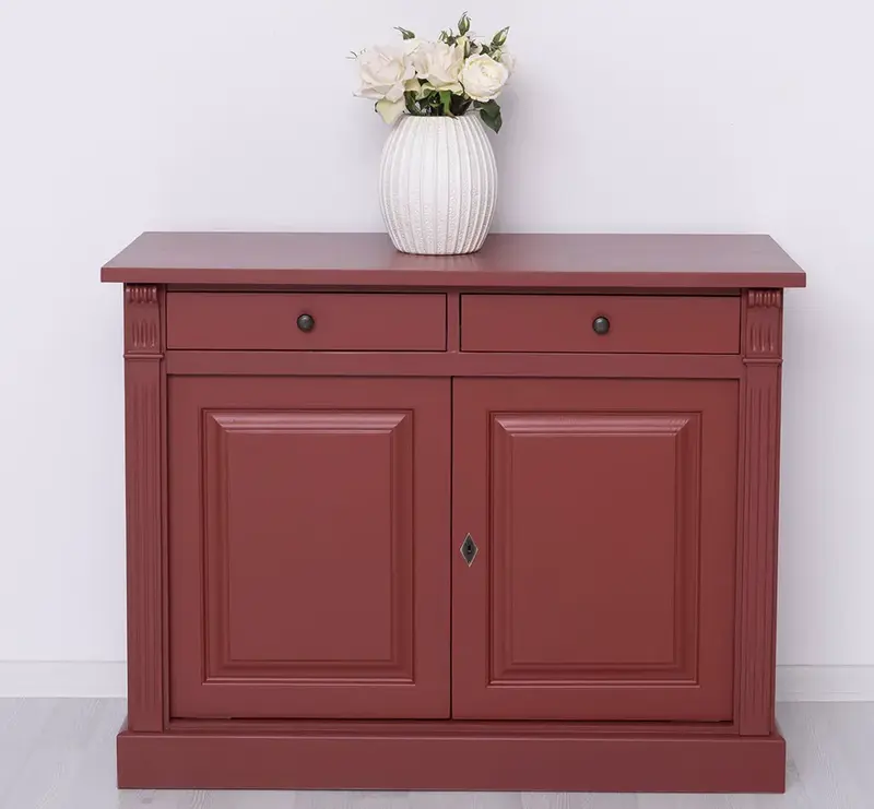 Kommode aus Massivholz | 2-türiger Schrank mit Ornamenten