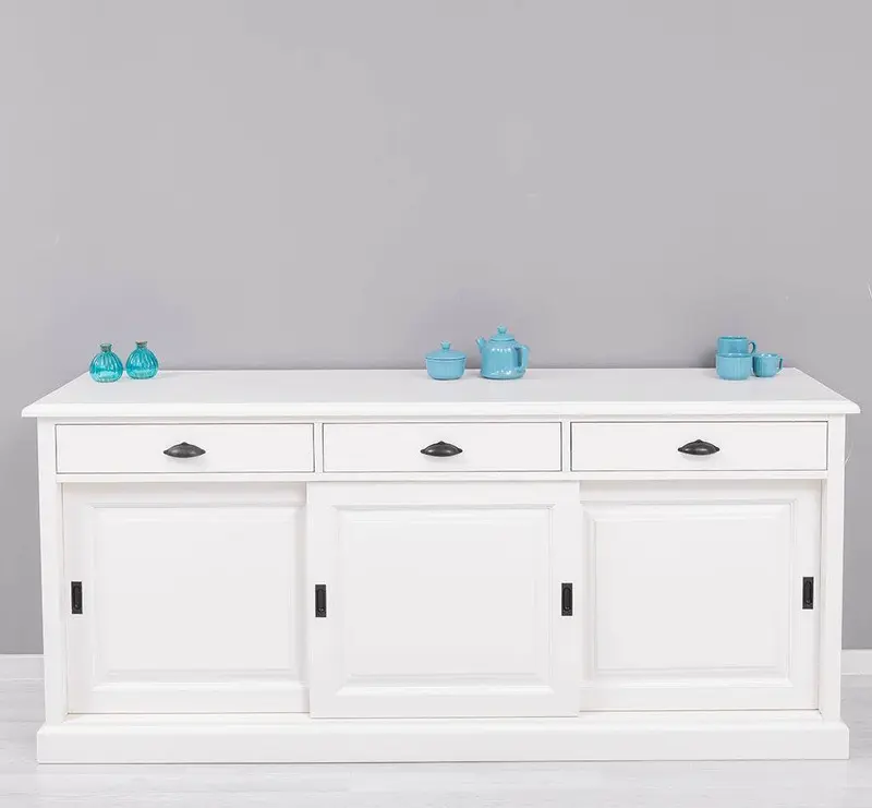 Kommode aus Massivholz | Sideboard mit 3 Schubladen und 3 Schiebetüren