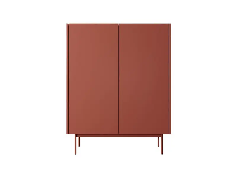 Kommode – COLOR – KD-97 Rot, moderne hohe Kommode mit viel Stauraum