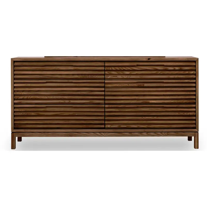 Kommode – Eschenholz Material, Lamellenfront Design, Roux Braun, 84 cm Höhe - Tanner | Modus Furniture International