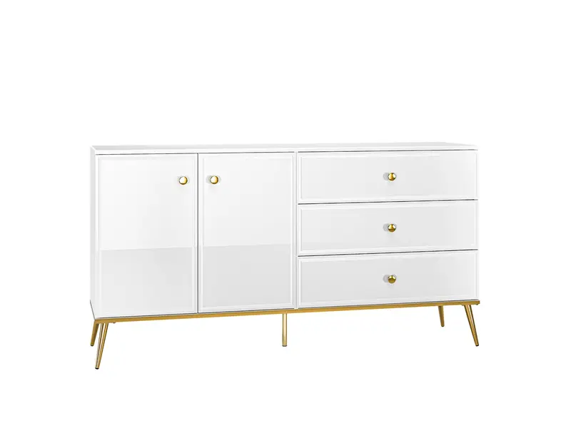 Kommode – GOLDIN – Moderne Hochglanz-Kommode mit Schubladenauszug und Soft-Close