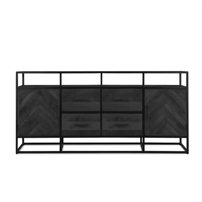 Kommode Jax 200cm - Schwarz