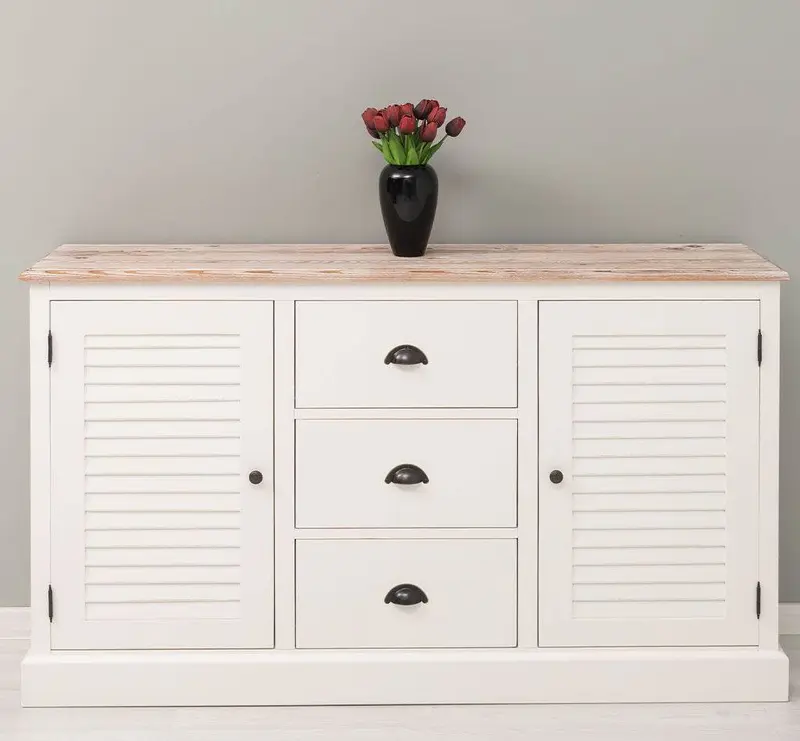 Kommode mit Lamellentüren | Sideboard aus Massivholz