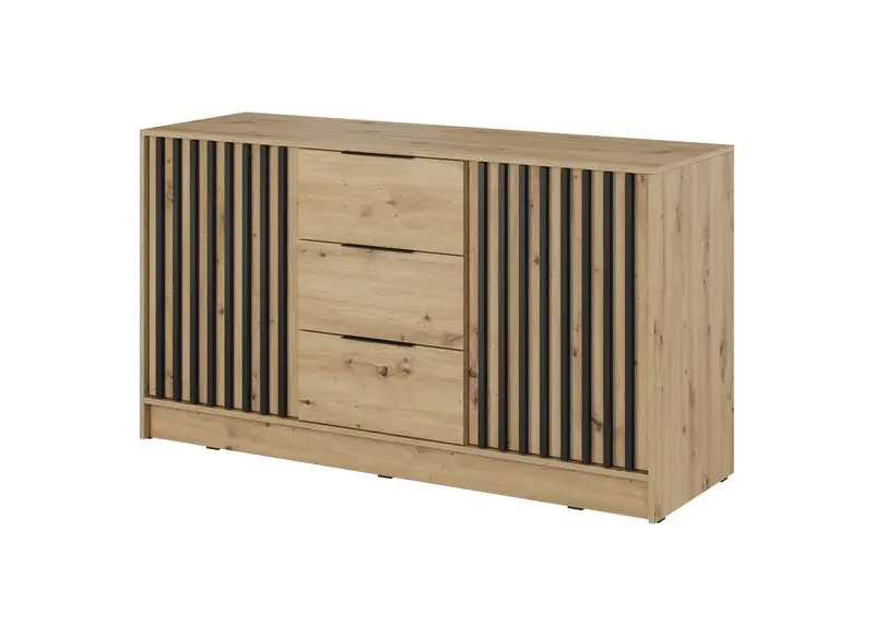 Kommode – NELLY KOM 3D – Breite Kommode mit Lamellenfront