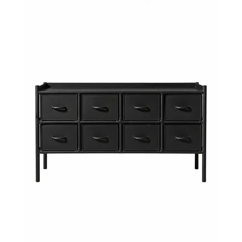 Kommode Portland 116cm aus Metall - Schwarz