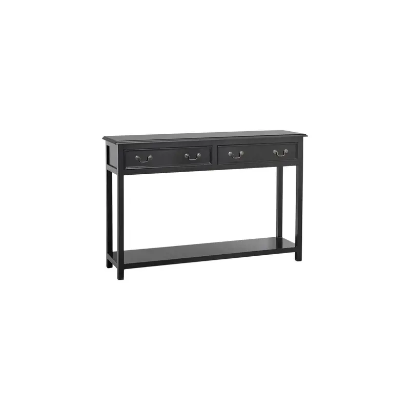 Konsolentisch Moss 122cm aus Massivholz mit 2 Schubladen - Schwarz