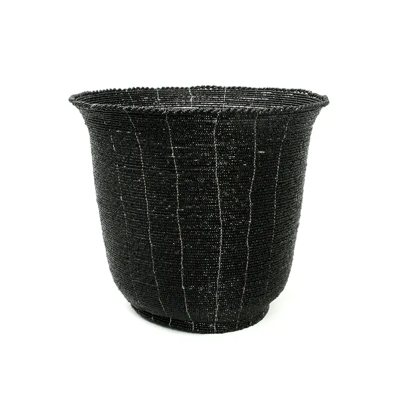 Korb – Perlen Material, Hohe Form, Boho Stil, L | Bazar Bizar Antwerp