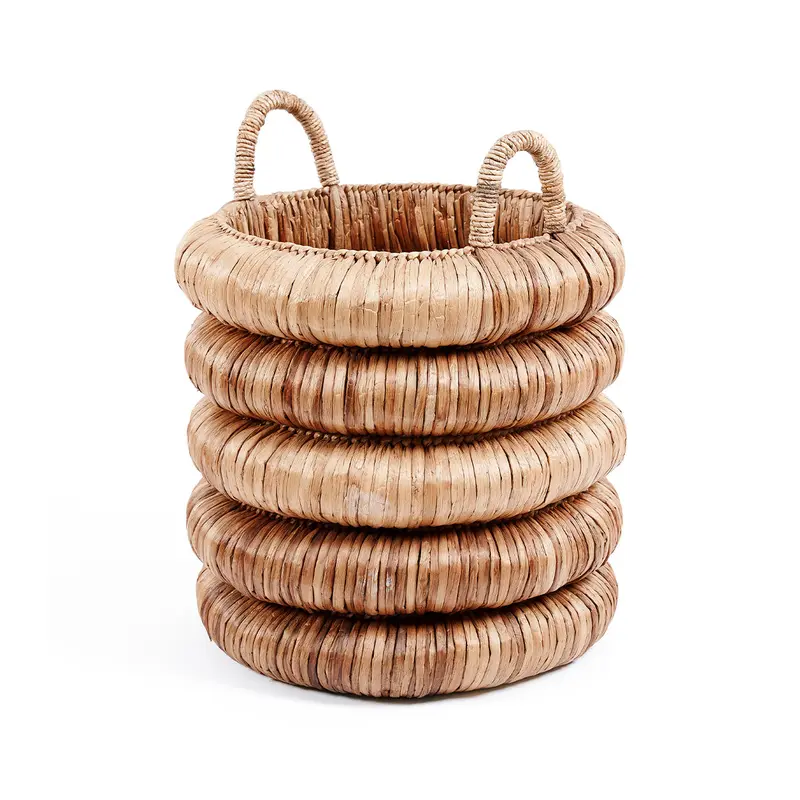 Korb – Wasserhyazinthe Material, Tragegriff Design, Bauchige Form – Chunky | Bazar Bizar Antwerp