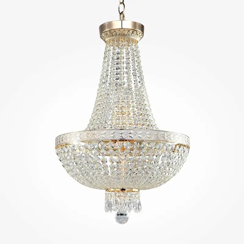 Kronleuchter – Gold Ton, Metall Aufbau, 6 Lichtquellen, 170 cm Höhe - Bella | Maytoni