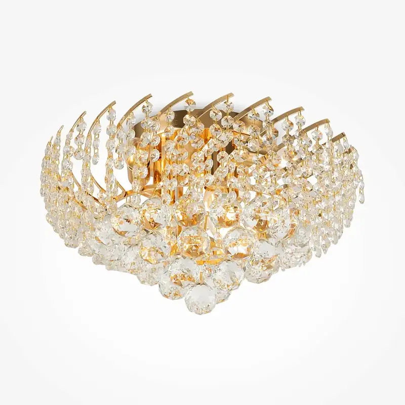 Kronleuchter – Goldfarbenes Metall, E14 Fassung, Kristall, Ø41 cm - Karolina | Maytoni