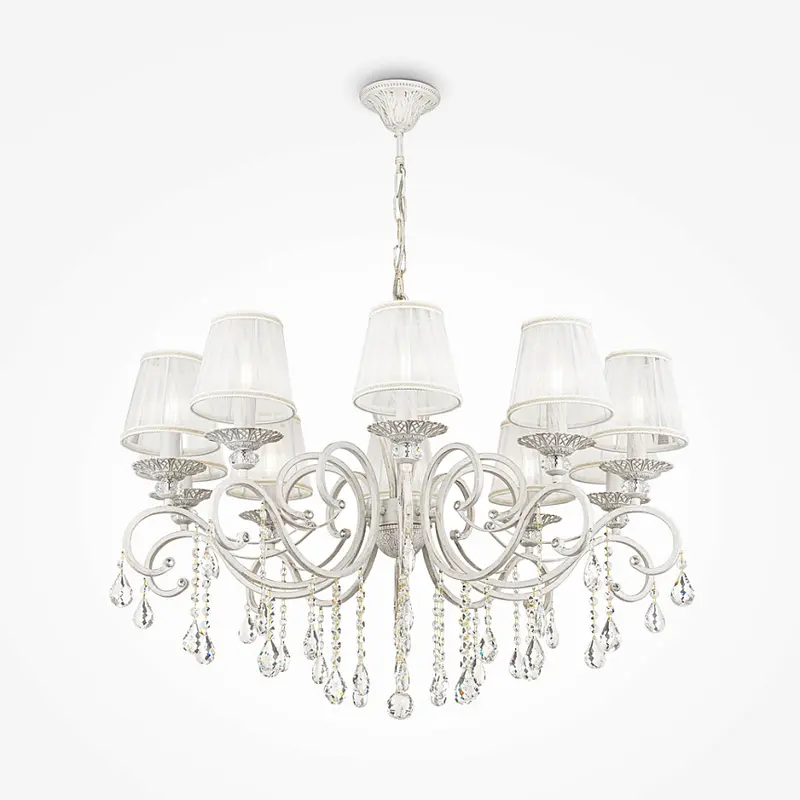 Kronleuchter – Weiß-Goldenes Metall, 10 × E14 Fassung, 40 W Leistung, Ø85,0 cm - Grace | Maytoni