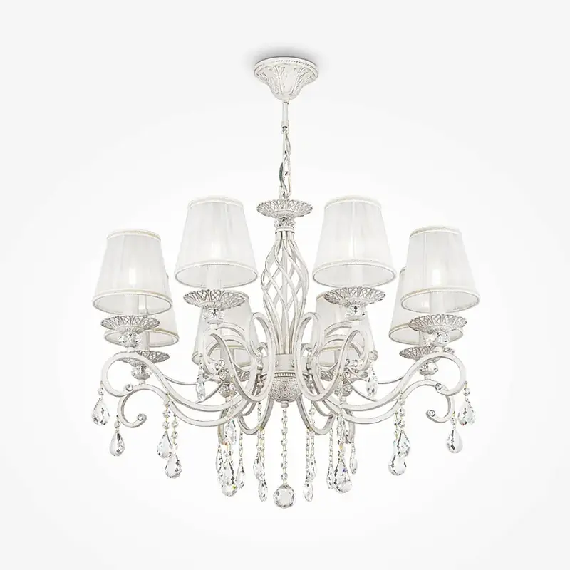 Kronleuchter – Weiß-Goldenes Metall, 8 × E14 Fassung, 40 W Leistung, Ø72,0 cm - Grace | Maytoni