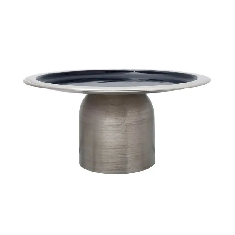 Kuchenplatte – Robuste Eisenkonstruktion, Elegantes Servierdesign, Silber Dunkelblau - Art Deco 325 | Kayoom