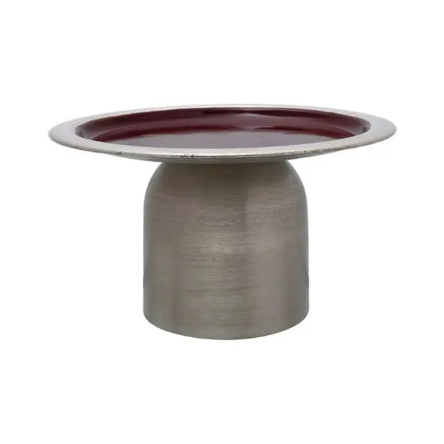 Kuchenplatte – Robuste Eisenkonstruktion, Elegantes Servierdesign, Silber Pflaume - Art Deco 225 | Kayoom