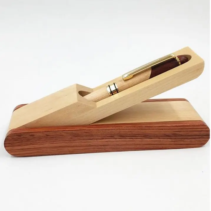 Kugelschreiber gestreift aus Ahornholz mit/ohne Etui