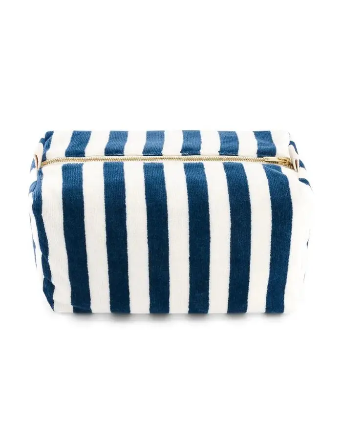 Kulturtasche Frottee Vic I Stripes Midnight Ecru