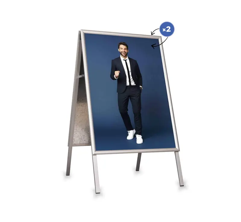 Kundenstopper Aurora (silber) für Plakate und Poster
