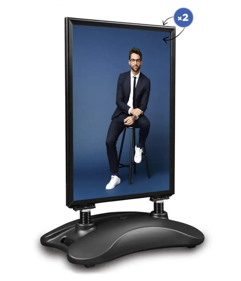 Kundenstopper Hampton (schwarz) für Plakate und Poster