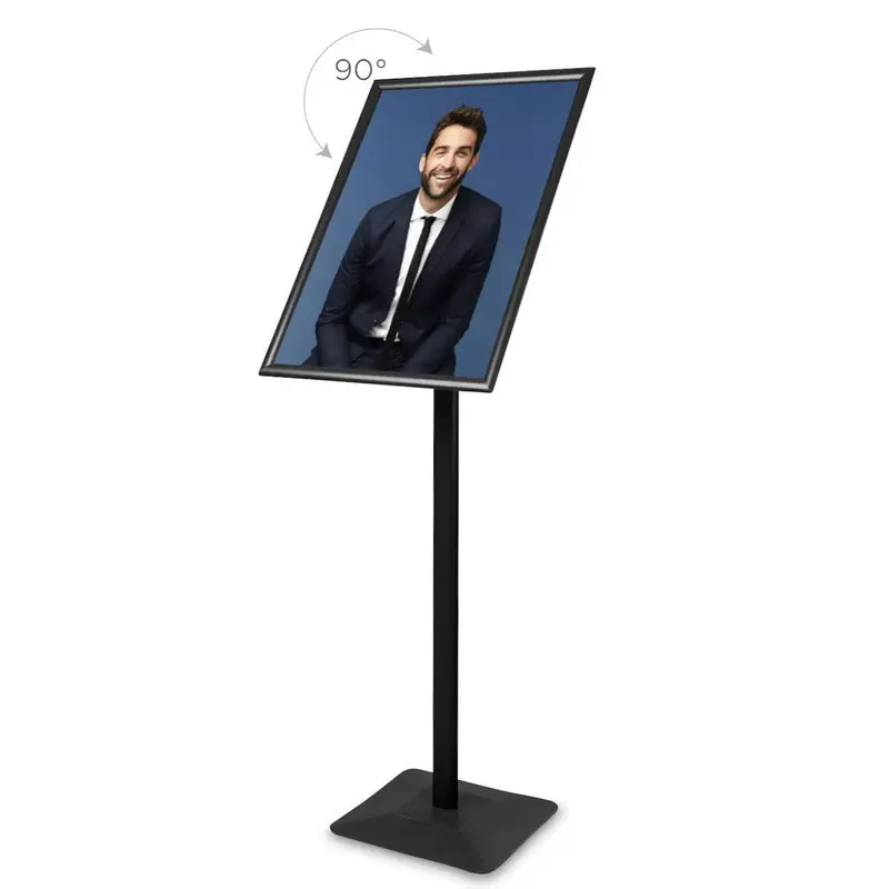 Kundenstopper Info-/Menü-Ständer „Premium“, schwarz - A2 für Plakate und Poster