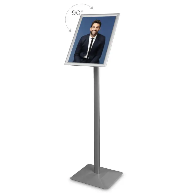 Kundenstopper Info-/Menüständer „Premium“ in Silber - A3 für Plakate und Poster