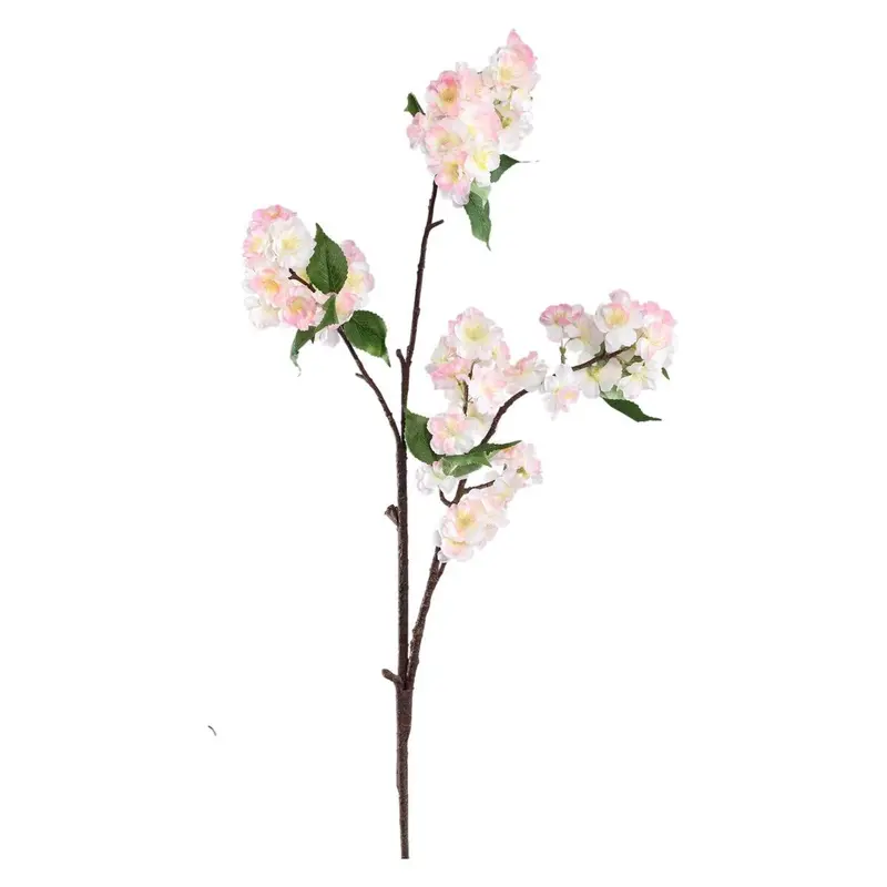 Künstliche Blume aus Polyester mit zarten Kirschblüten & verzweigtem Deko-Stiel | PTMD