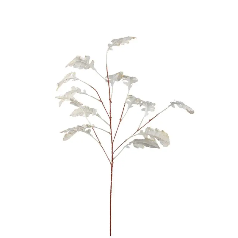 Kunstpflanze - Creme Chrysanthemenblätter Spray, Schaumstoff, Kunststoff | PTMD