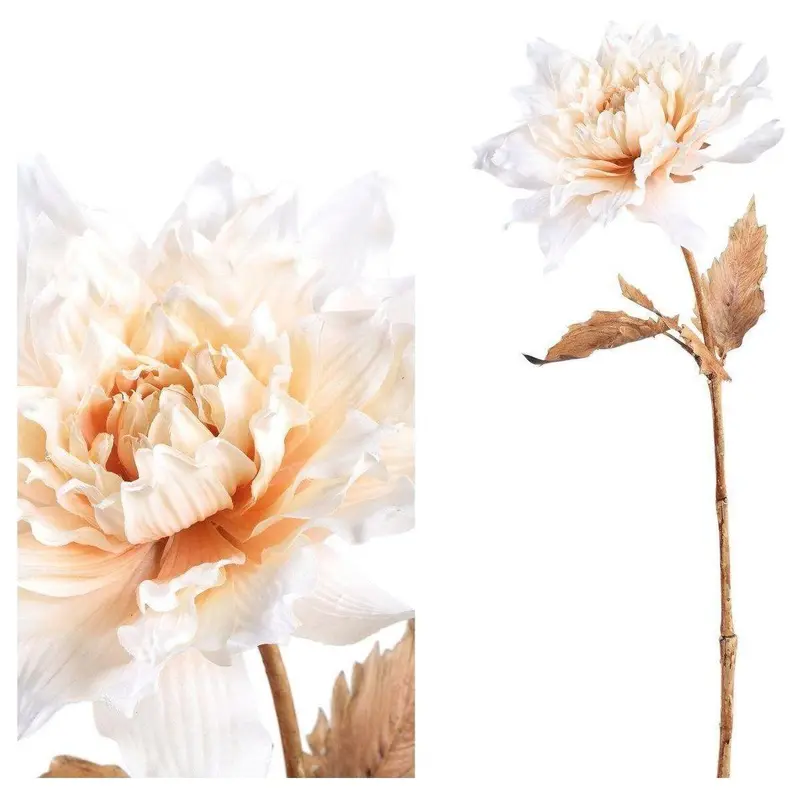 Kunstpflanze – Cremefarbene Dahlie, Detailreiche Blüte, Natürliche Optik | PTMD