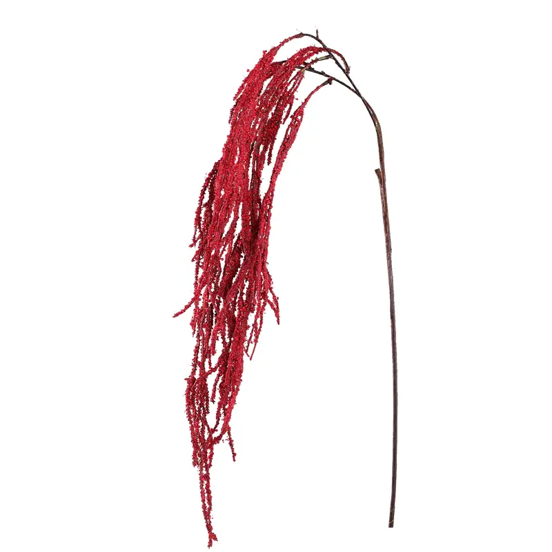 Kunstpflanze – Dunkelrosa Polyester, Hängende Blütenstränge, Amaranthus Blätter | PTMD